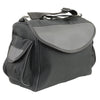 Milwaukee Leather SH630 black textile motorcycle sissy bar duffle bag with straps and handles, designed for biker bags.