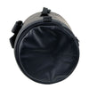 Milwaukee Leather SH631 medium black PVC sissy bar duffle bag on motorcycle, showing its spacious design and sturdy straps.