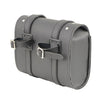 Milwaukee Leather black PVC motorcycle tool bag with double buckles and studs, designed for clip, thigh, fan, or bag mounting.
