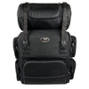 Milwaukee Leather SH680 large black textile motorcycle sissy bar travel bag with straps and compartments for bikers.