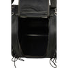 Milwaukee Leather SH681 black textile motorcycle sissy bar bag with multiple compartments and sturdy mounting straps.