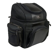 2-Piece Large Sissy Bar Barrel Bag Set For Harley Touring – Includes Rain Cover, Black, DV9B Model