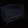 Milwaukee Leather SH684 black textile motorcycle sissy bar bag with reflective piping for BIKER BAGS, designed for motorcycle luggage.