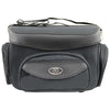 Milwaukee Leather SH685 black motorcycle cooler textile sissy bar bag with straps and storage compartments, designed for bikers.