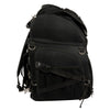 Milwaukee Leather SH689 large black waterproof textile motorcycle sissy bar bag mounted on touring bike.