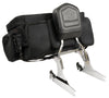 Milwaukee Leather SH695 black textile motorcycle sissy bar rack bag with squared shape and sturdy design for bikers.