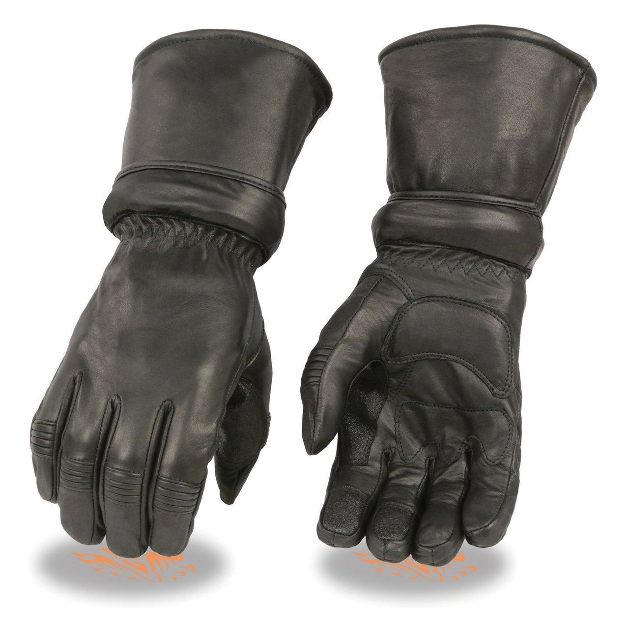 Milwaukee Leather Men's Gauntlet Motorcycle Hand Gloves-Removeable Zip-Off-Long Cuff Thermal Lined Gel Palm-SH710