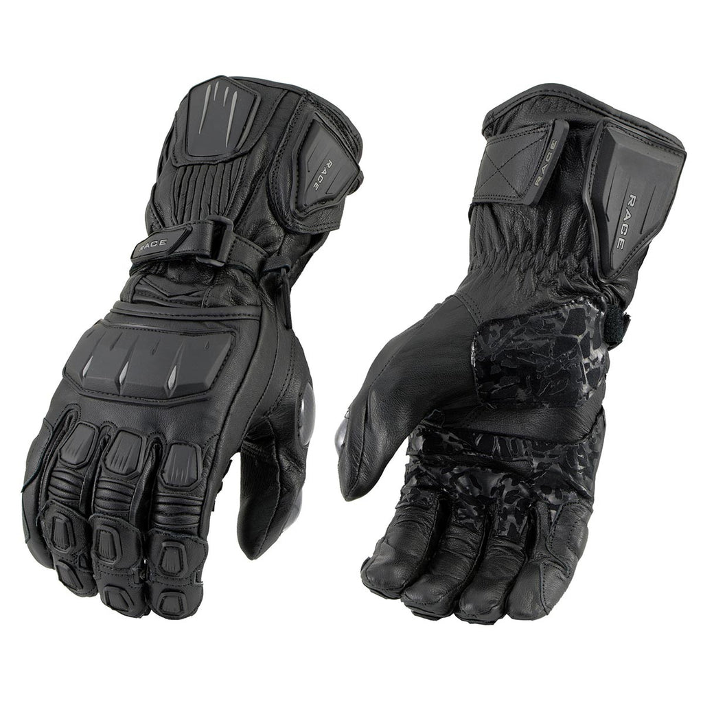 Milwaukee Leather MG7570 Men's Reflective Skull Motorcycle Riding Gloves
