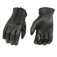Milwaukee Leather SH722 Women's Black Unlined Leather Gloves with Zipper Closure