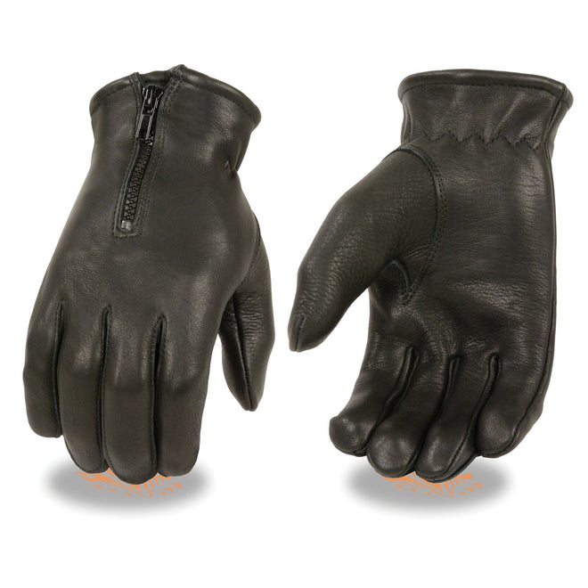 Milwaukee Leather men's black deerskin leather gloves with thermal lining, designed for warmth and durability.