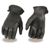 Milwaukee Leather SH886 Women's Black Unlined Deerskin Leather Gloves with Cinch Wrist