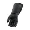 Black men's leather gloves by Dynamicleather, showing the stylish, fitted design with detailed stitching and soft leather material.