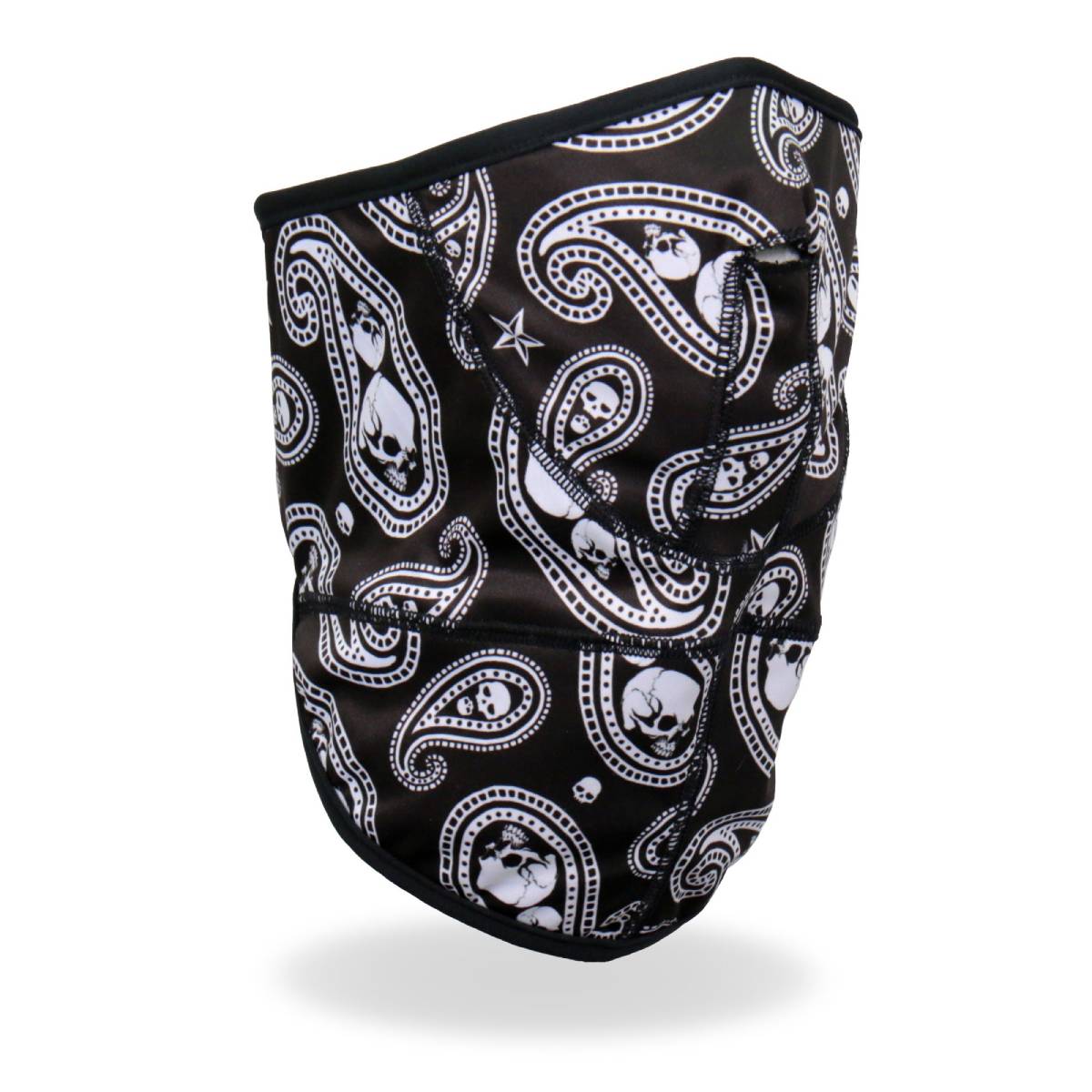 Hot Leathers paisley skull face wrap neck warmer with skull and paisley design, suitable for face, neck, and safety use.