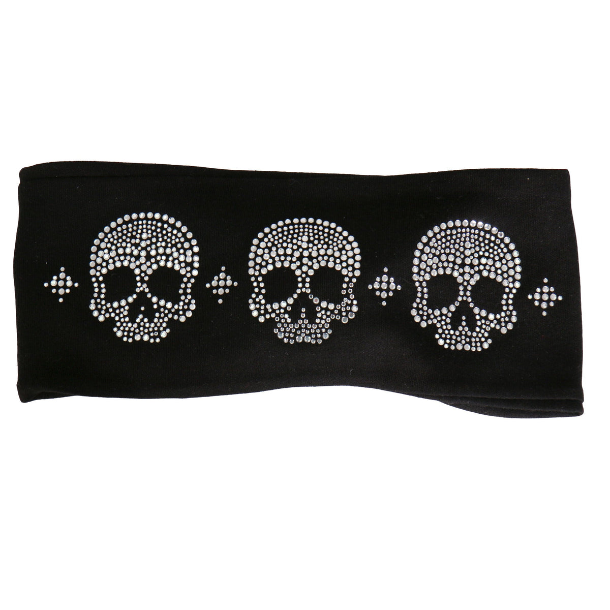 Hot Leathers skulls bling head wrap, a stylish hair accessory with shiny skull design, perfect for adding edgy flair to your look.