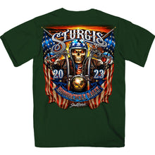Hot Leathers SPB1069 Menâ€™s Forest Green 2023 Sturgis # 1 Design America T-Shirt