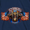 Hot Leathers SPB1070 Menâ€™s Navy Blue 2023 Sturgis # 1 Design America T-Shirt