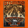 Hot Leathers SPB1083 Menâ€™s Orange Sturgis 2023 Main Street T-Shirt