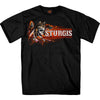 Hot Leathers SPB1086 Menâ€™s Black 2023 Sturgis Native Wolf T-Shirt