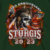 Hot Leathers SPB1087 Menâ€™s Forest Green 2023 Sturgis Native Wolf T-Shirt