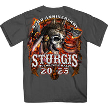 Hot Leathers SPB1088 Menâ€™s Charoal 2023 Sturgis Native Wolf T-Shirt