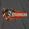 Hot Leathers SPB1088 Menâ€™s Charoal 2023 Sturgis Native Wolf T-Shirt