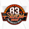 Hot Leathers SPB1093 Menâ€™s White 2023 Sturgis Rally Logo Double Sided T-Shirt