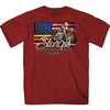 Hot Leathers SPB1096 Menâ€™s Dark Red 2023 Sturgis Rushmore T-Shirt