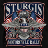 Hot Leathers SPB2103 Men's Black 2023 Sturgis Rally Vintage Patriot Long Sleeve Shirt