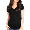 Hot Leathers SPL1848 Women's Black 2023 Sturgis Rose Wings Short Sleeve T-Shirt