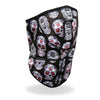 Hot Leathers Sugar Skulls face and neck wrap warmer with bold skull pattern, designed for face, neck, and safety protection.