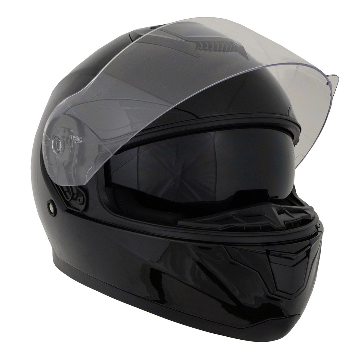 MPH9836DOT 'Sweeper' Gloss Black Advanced Motorcycle Helmet for Men and  Women Biker w/ Drop Down Visor