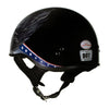 Hot Leathers T68 'Eagle' Black Advanced DOT Approved Motorcycle Skull Cap Half Helmet for Men and Women Biker