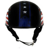 Hot Leathers T68 'American Flag' Advanced DOT Black Glossy Motorcycle Skull Cap Half Helmet for Men and Women