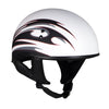 Hot Leathers T68 'Tribal White' Advanced DOT Approved Motorcycle Skull Cap Half Helmet for Men and Women Biker