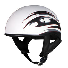 Hot Leathers T68 'Tribal White' Advanced DOT Approved Motorcycle Skull Cap Half Helmet for Men and Women Biker