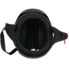 Glossy black Hot Leathers 'Stealth' DOT skull cap motorcycle helmet, classic half helmet with inside view.