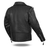 Buffalo Leather Gear kids motorcycle jacket with side lace details, classic black leather biker style for boys and girls.