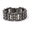 Hot Leathers Triple Wide Gun Metal Bracelet with layered metal design, perfect for rugged fashion accessories.