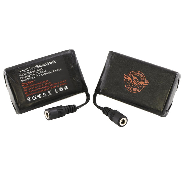 Milwaukee Leather Nexgen Heat twin battery pack accessory for heated gloves, showing compact dual batteries for glove heating system.