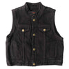 Toddler Black Denim Biker Vest by Hot Leathers, kids clothing with metal snap buttons and biker style details.