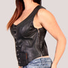 Hot Leathers VSL3003 women's lace-up halter top leather vest with stylish design and detailed stitching.