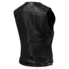 Milwaukee Leather Women's Black Speed Queen motorcycle vest with front zipper, side and back view, made in the USA.