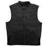 Hot Leathers VSM1037 Men's Black 'Zipper Pockets' Concealed and Carry Leather Vest