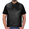 Hot Leathers VSM1039 Men's Black 'Conceal and Carry' Club Leather Vest