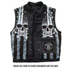 Hot Leathers VSM1054 Menâ€™s Black 'Skull Flag' Conceal and Carry Leather Vest