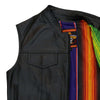 Hot Leathers VSM1057 Menâ€™s Black 'Mexican Blanket' Conceal and Carry Leather Vest