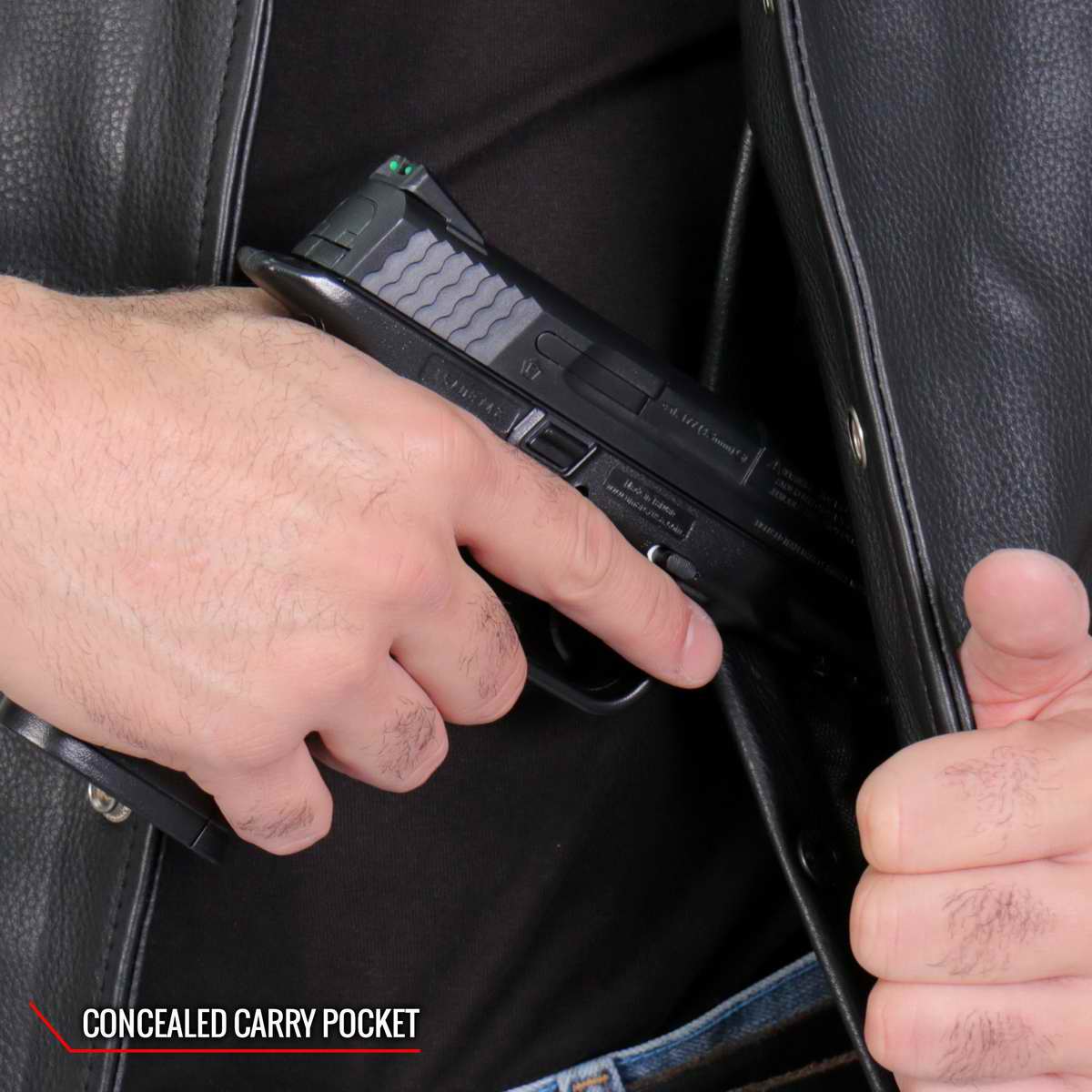 Hot Leathers VSM1064 Men's Black 'Viking Warrior' Conceal and Carry Si ...