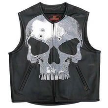 Hot Leathers VSM2001 Men's Black â€˜Jumbo Skullâ€™ Conceal and Carry Leather Vest