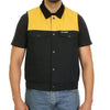 Hot Leathers VSM6104 Men's '2-Tone' Leather and Denim Club Style Biker Vest