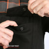 Men's Hot Leathers 2-tone denim and flannel biker vest featuring classic club style design and metal button accents.